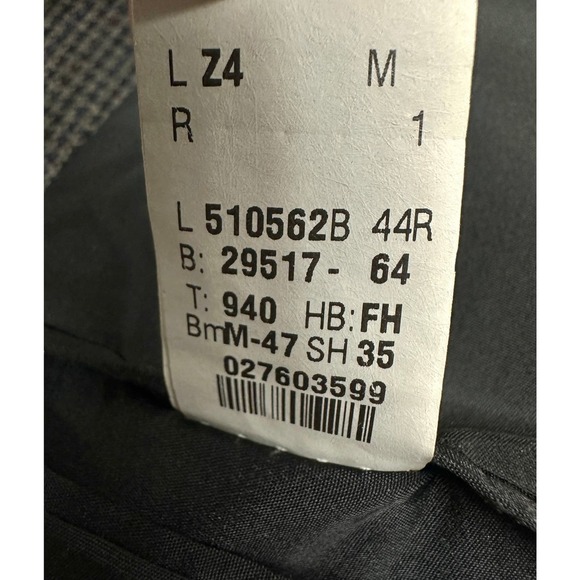 VTG Ralph Lauren Pure New Wool Sports Coat 44R Canada Blue Grey Herringbone - Picture 7 of 7